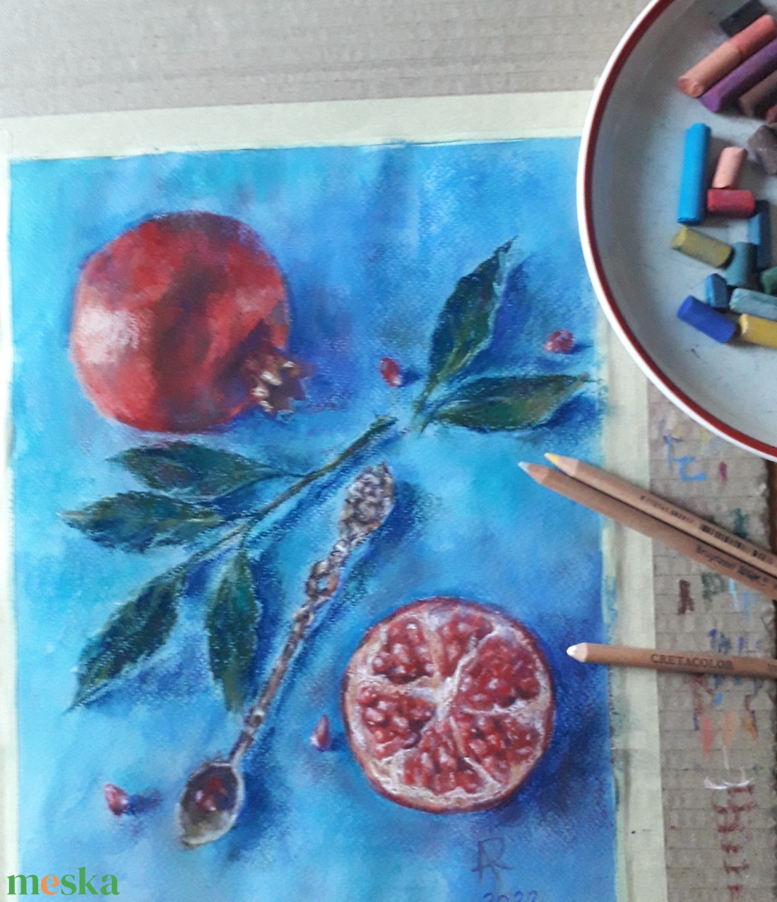 Lédús gránátalma - művészet - festmény - pasztell - Meska.hu