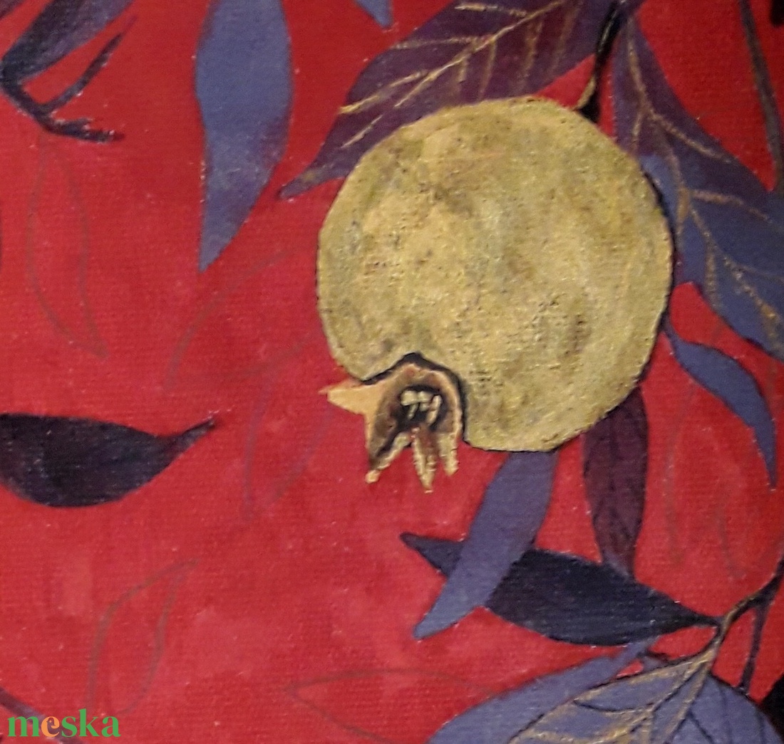 Gránátalma éjszaka - művészet - festmény - akvarell - Meska.hu