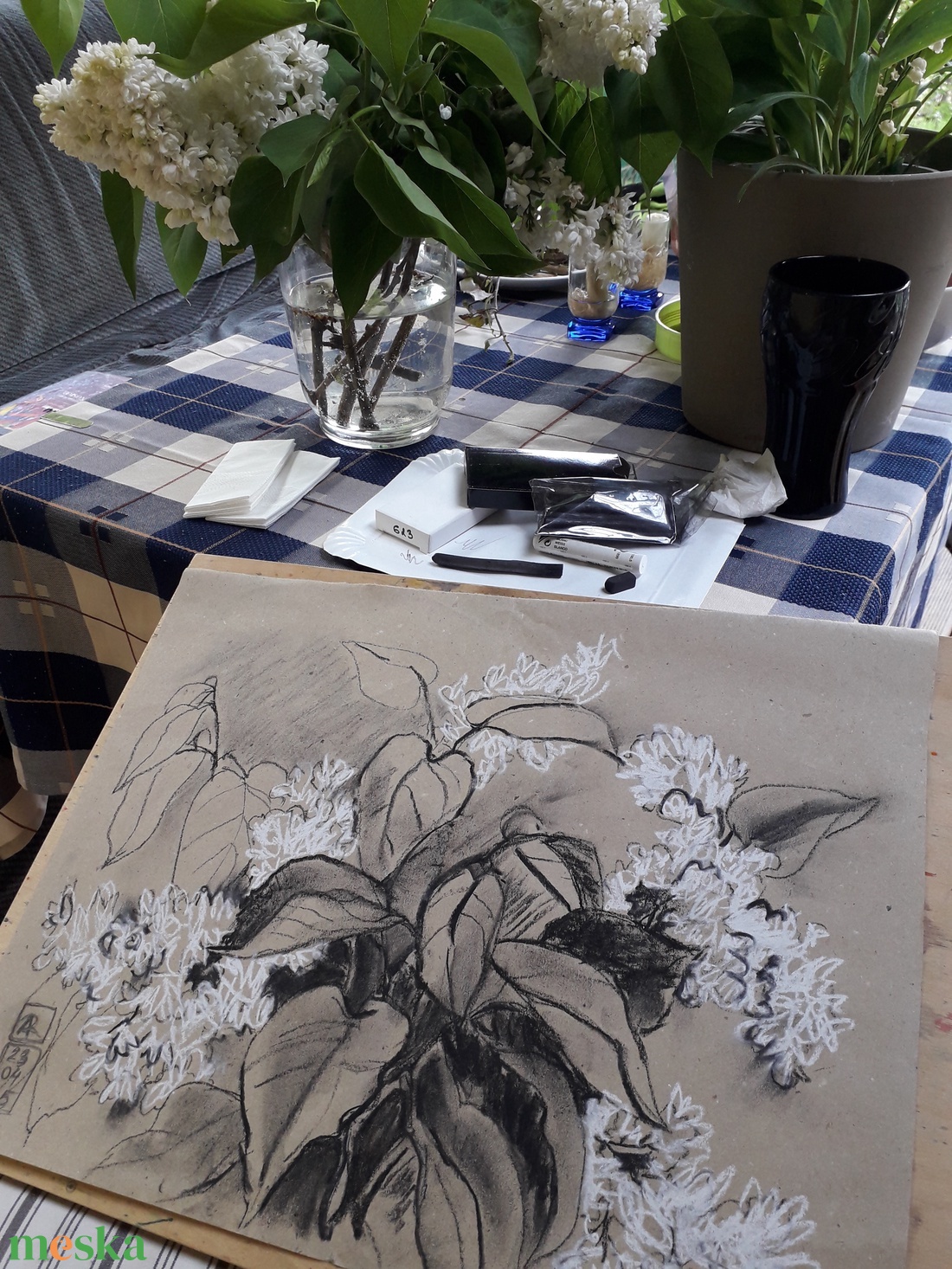 Feher orgona (botanikai etűd) - művészet - grafika & illusztráció - faszén - Meska.hu Feher orgona (botanikai etűd) - művészet - grafika & illusztráció - faszén - Meska.hu