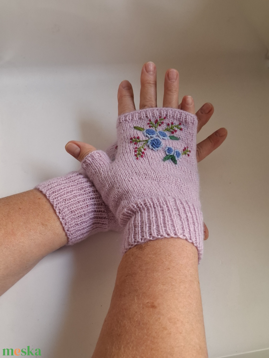 Kézzel kötött kesztyű, kézmelegítő - ruha & divat - sál, sapka, kendő - kesztyű - Meska.hu