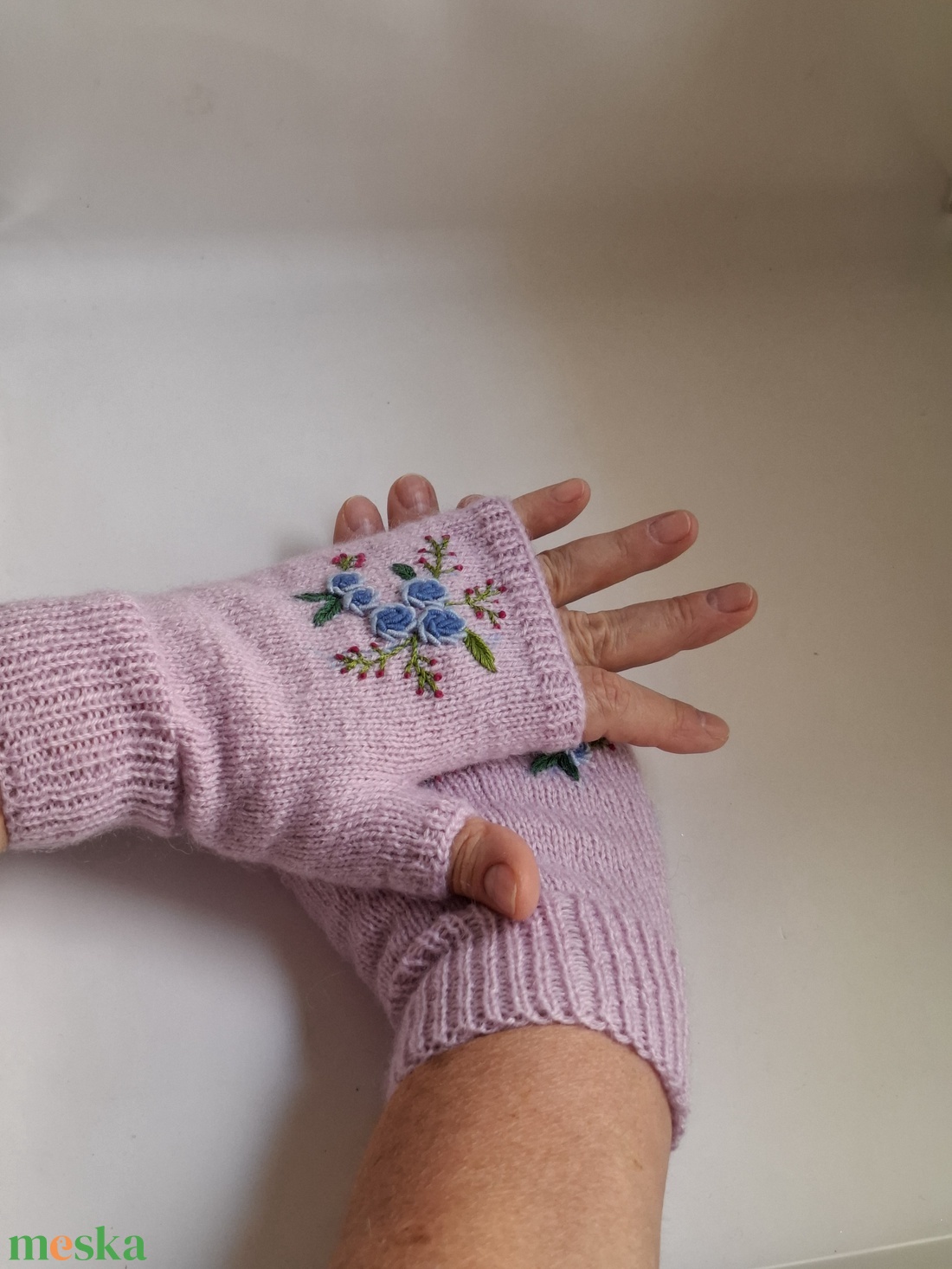 Kézzel kötött kesztyű, kézmelegítő - ruha & divat - sál, sapka, kendő - kesztyű - Meska.hu