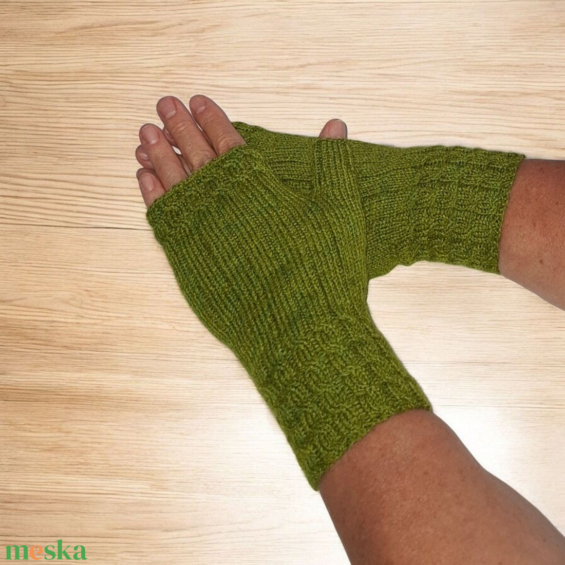 Kézzel kötött kesztyű, kézmelegítő - ruha & divat - sál, sapka, kendő - kesztyű - Meska.hu