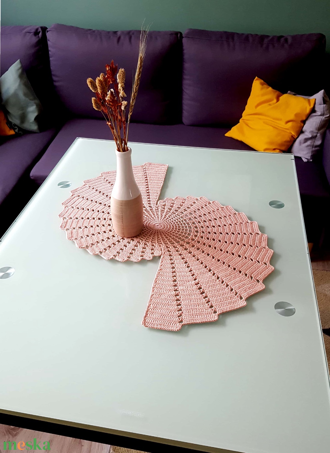 Asztali futó/terítő - otthon & életmód - dekoráció - asztal és polc dekoráció - horgolt & csipketerítő - Meska.hu