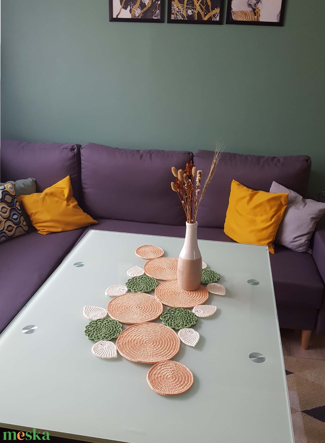 Asztali futó/terítő - otthon & életmód - dekoráció - asztal és polc dekoráció - horgolt & csipketerítő - Meska.hu