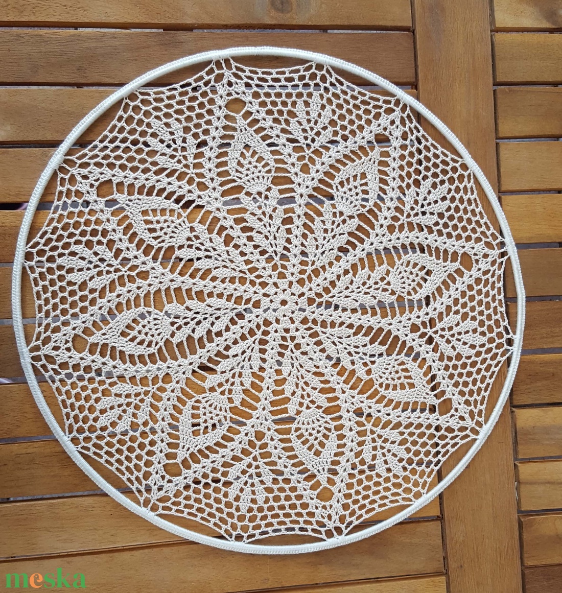 Horgolt falidísz, függődísz, ablakdísz, fali dekoráció 35 cm - otthon & életmód - dekoráció - fali és függő dekoráció - falra akasztható dekor - Meska.hu