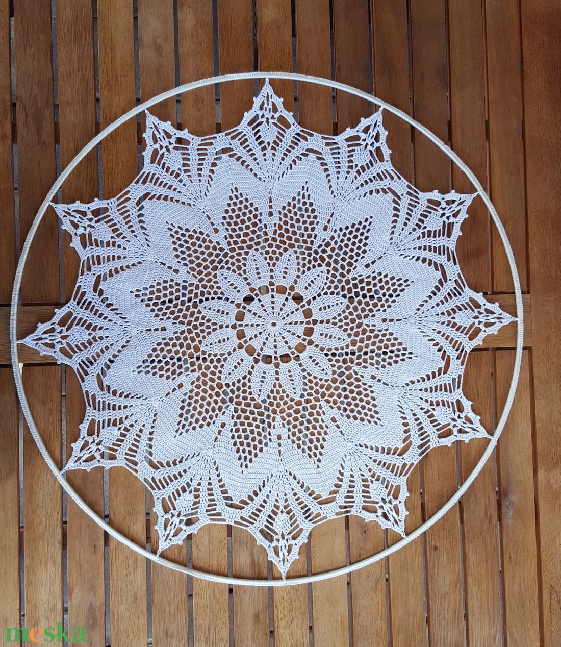 Horgolt falidísz, függődísz, ablakdísz, fali dekoráció 50 cm - otthon & életmód - dekoráció - fali és függő dekoráció - falra akasztható dekor - Meska.hu