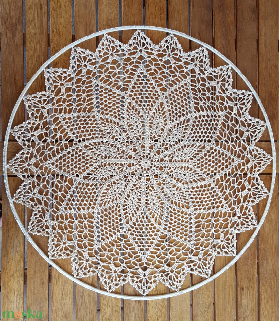 Horgolt falidísz, függődísz, ablakdísz, fali dekoráció 45 cm - otthon & életmód - dekoráció - fali és függő dekoráció - falra akasztható dekor - Meska.hu