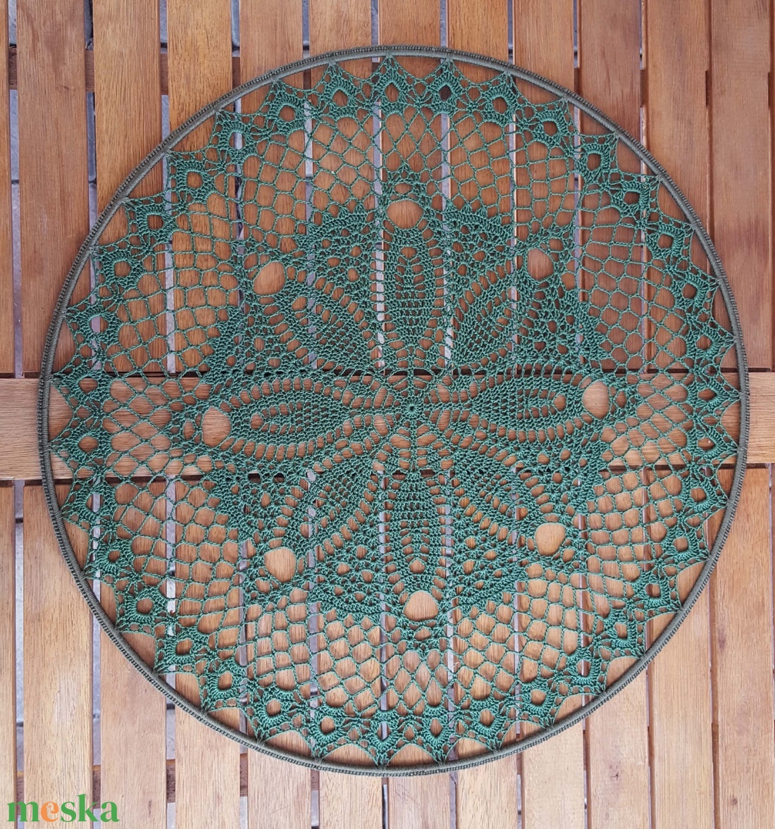Horgolt falidísz, függődísz, ablakdísz, fali dekoráció, mandala 40 cm - otthon & életmód - dekoráció - fali és függő dekoráció - falra akasztható dekor - Meska.hu