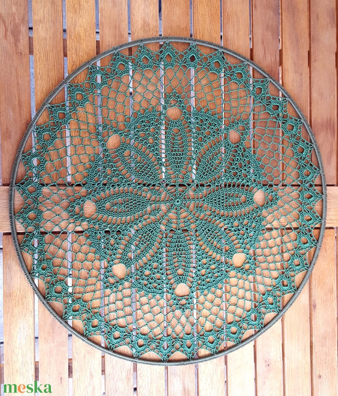 Horgolt falidísz, függődísz, ablakdísz, fali dekoráció, mandala 40 cm - otthon & életmód - dekoráció - fali és függő dekoráció - falra akasztható dekor - Meska.hu
