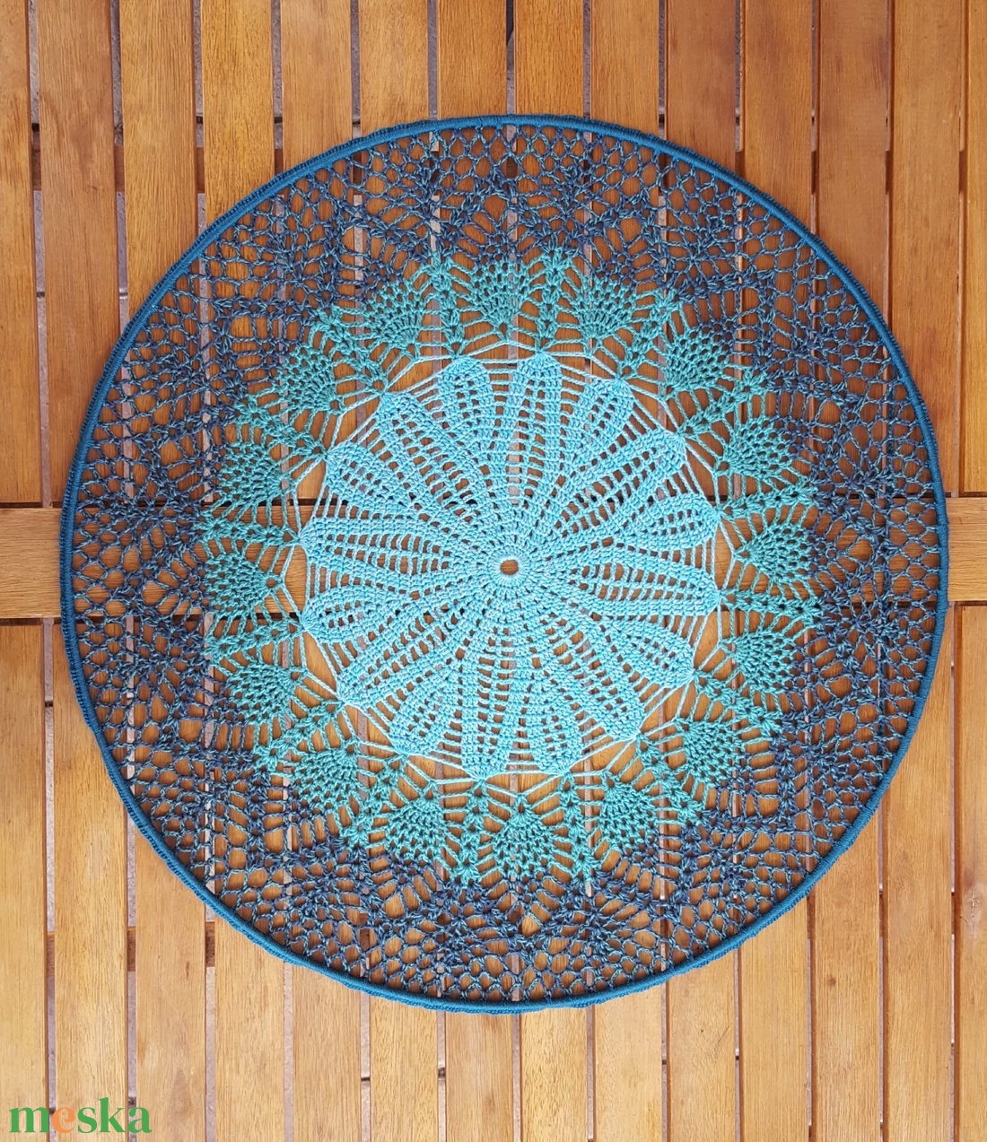 Horgolt falidísz, függődísz, ablakdísz, fali dekoráció, mandala 45 cm - otthon & életmód - dekoráció - fali és függő dekoráció - falra akasztható dekor - Meska.hu