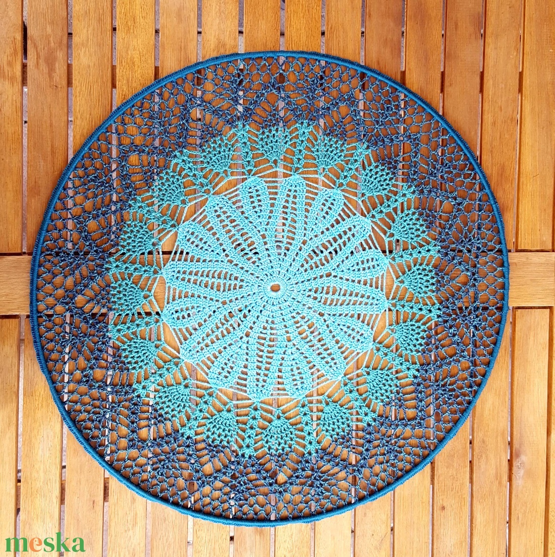 Horgolt falidísz, függődísz, ablakdísz, fali dekoráció, mandala 45 cm - otthon & életmód - dekoráció - fali és függő dekoráció - falra akasztható dekor - Meska.hu