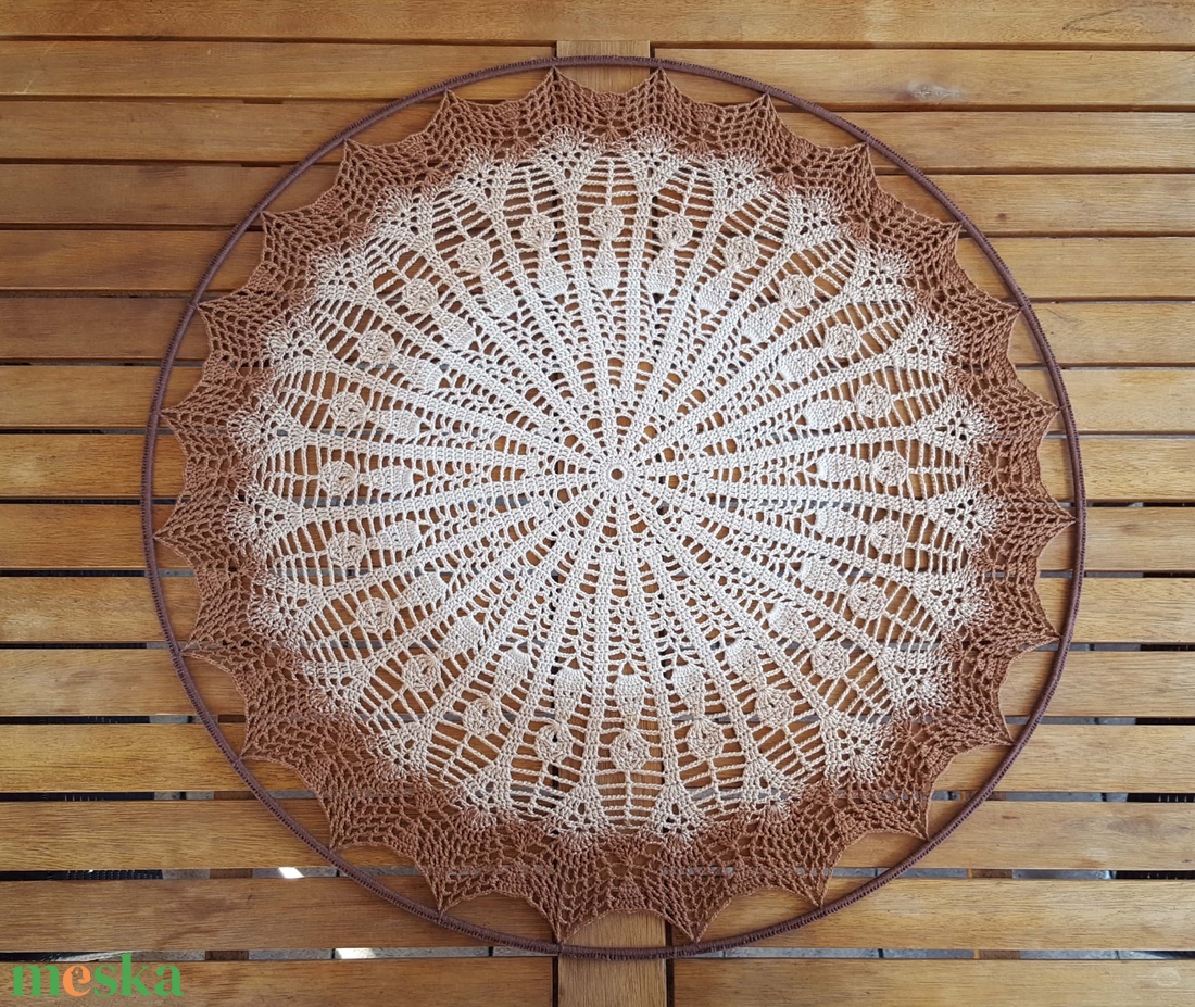 Horgolt falidísz, függődísz, ablakdísz, fali dekoráció, mandala 50 cm - otthon & életmód - dekoráció - fali és függő dekoráció - falra akasztható dekor - Meska.hu