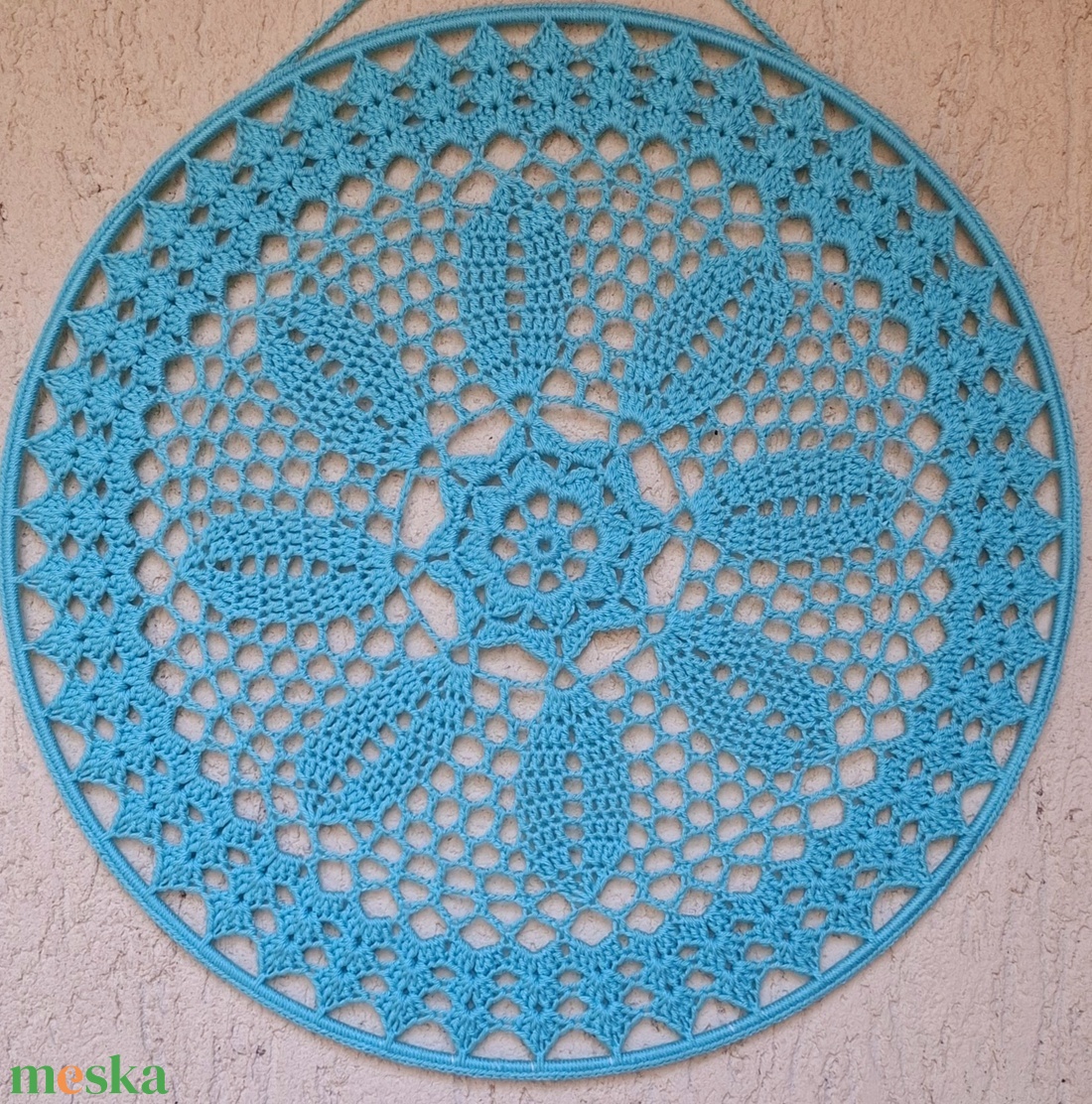 Álomfogó horgolt fali dísz, függődísz, ablakdísz, fali dekoráció mandala 30 cm - otthon & életmód - dekoráció - fali és függő dekoráció - álomfogó - Meska.hu