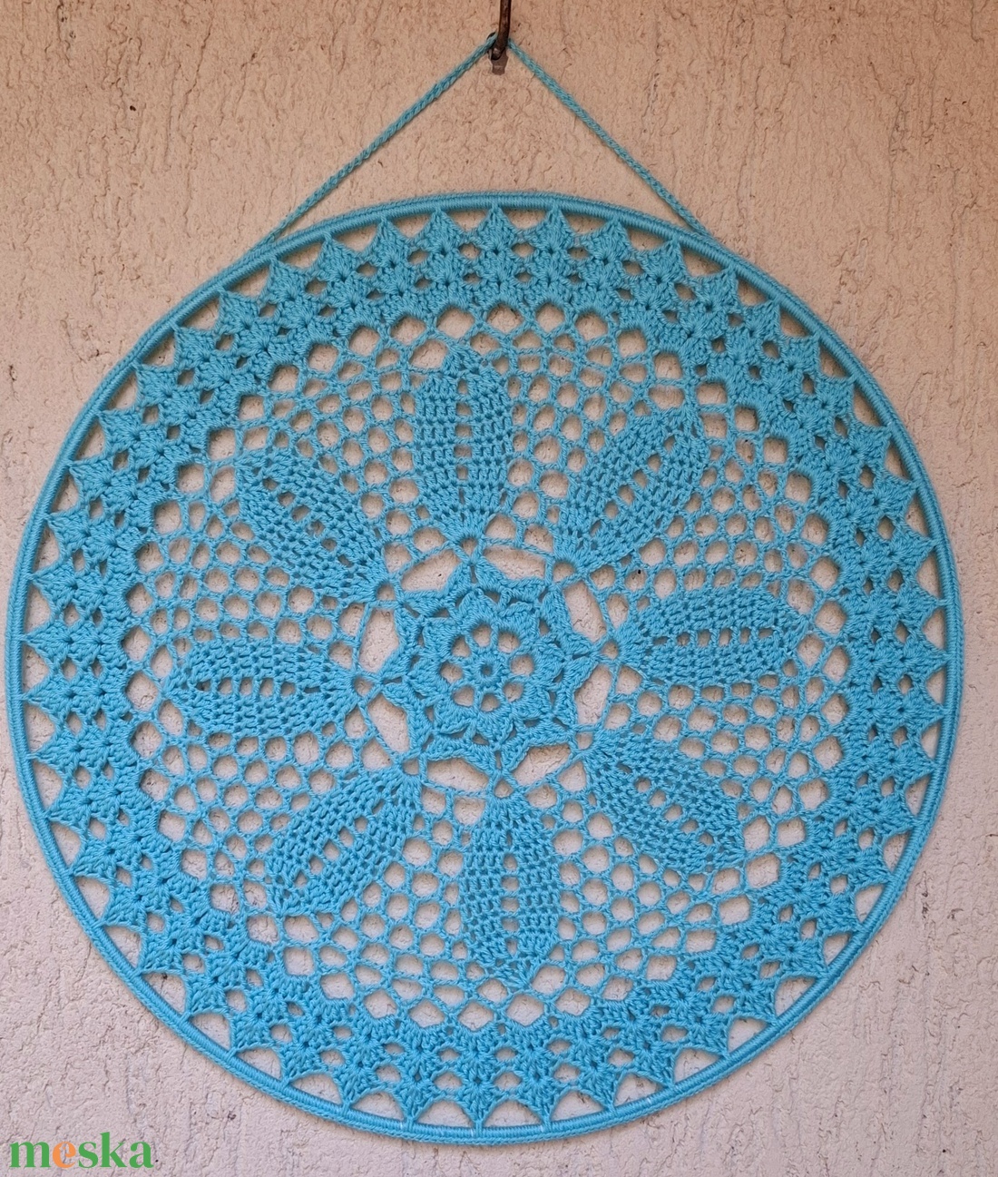 Álomfogó horgolt fali dísz, függődísz, ablakdísz, fali dekoráció mandala 30 cm - otthon & életmód - dekoráció - fali és függő dekoráció - álomfogó - Meska.hu