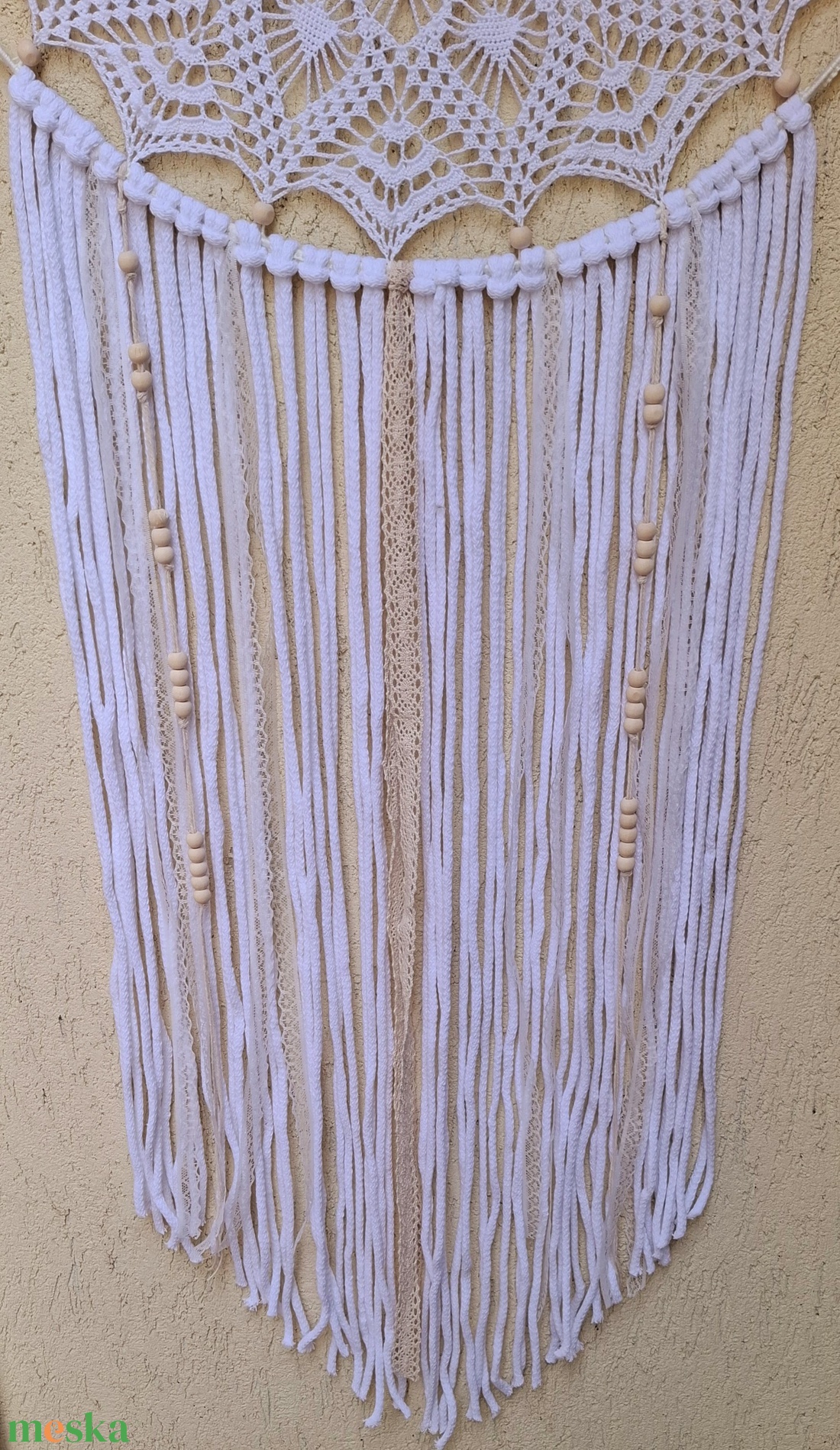Álomfogó horgolt fali dísz, függődísz, ablakdísz, fali dekoráció mandala 50 cm - otthon & életmód - dekoráció - fali és függő dekoráció - álomfogó - Meska.hu