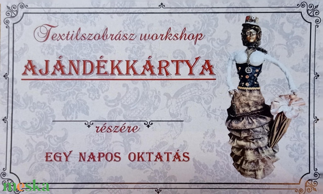 Textilszobrász ajándékkártya - diy (csináld magad) - workshop & tanfolyam - Meska.hu