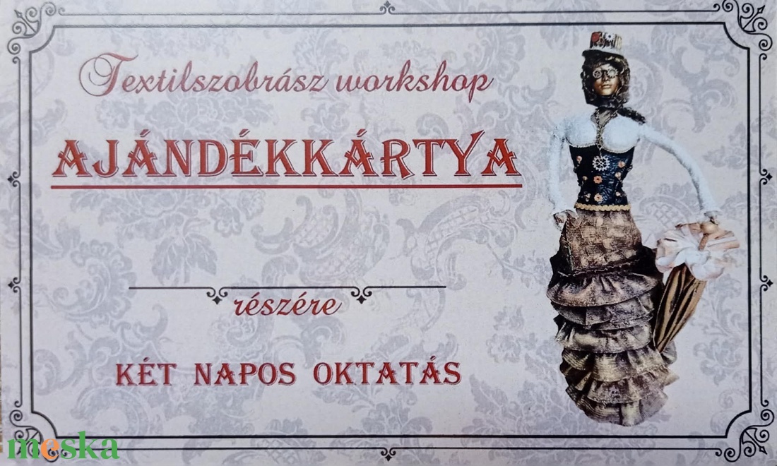 Textilszobrász ajándékkártya 2 napos - diy (csináld magad) - workshop & tanfolyam - Meska.hu