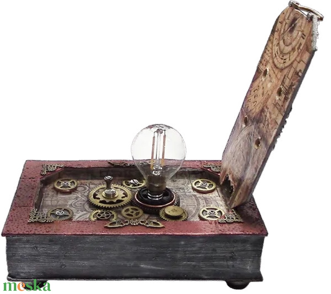 Steampunk könyvlámpa - otthon & életmód - lámpa - asztali lámpa - Meska.hu