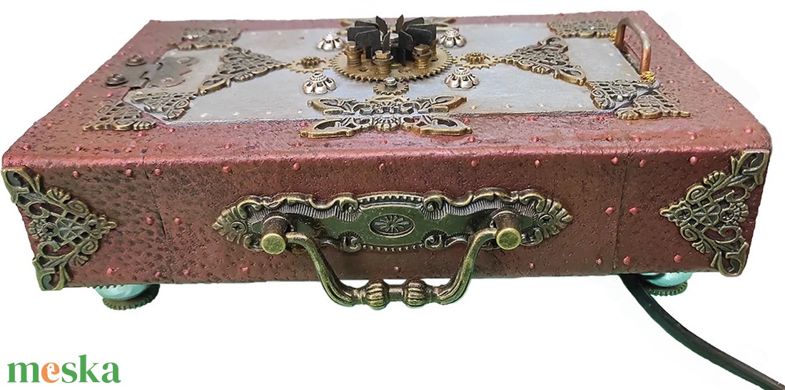 Steampunk könyvlámpa - otthon & életmód - lámpa - asztali lámpa - Meska.hu