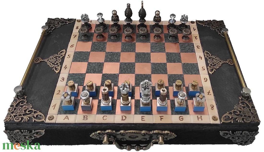 Steampunk könyvsakk készlet - játék & sport - táblajáték és kártyajáték - sakk - Meska.hu