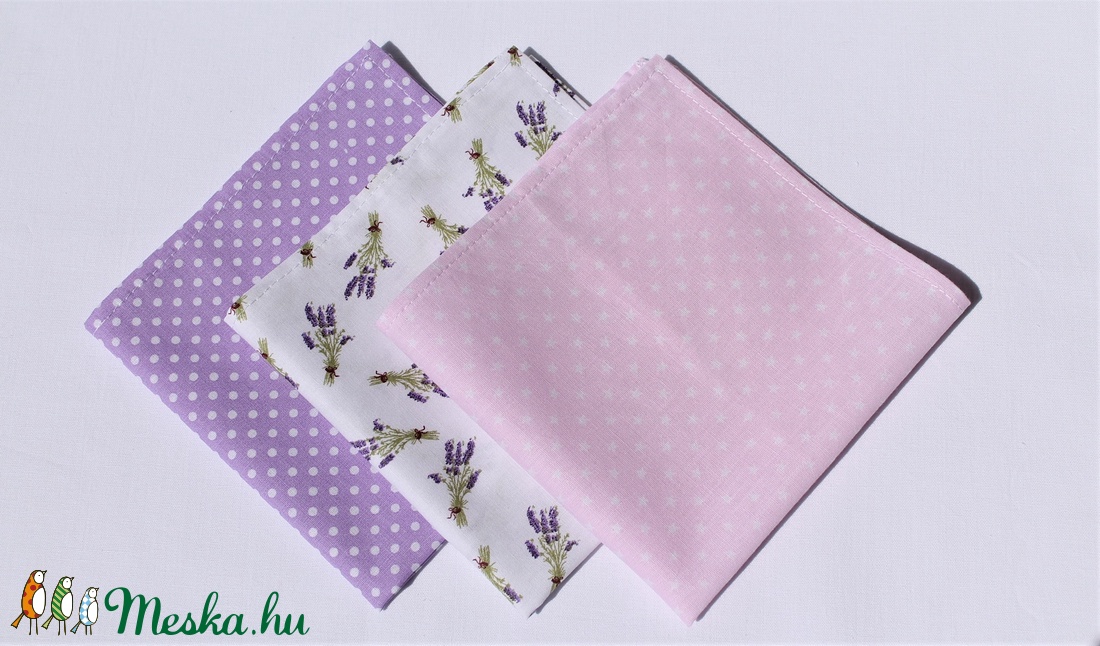 3 db textil zsebkendő egy csomagban -  - Meska.hu