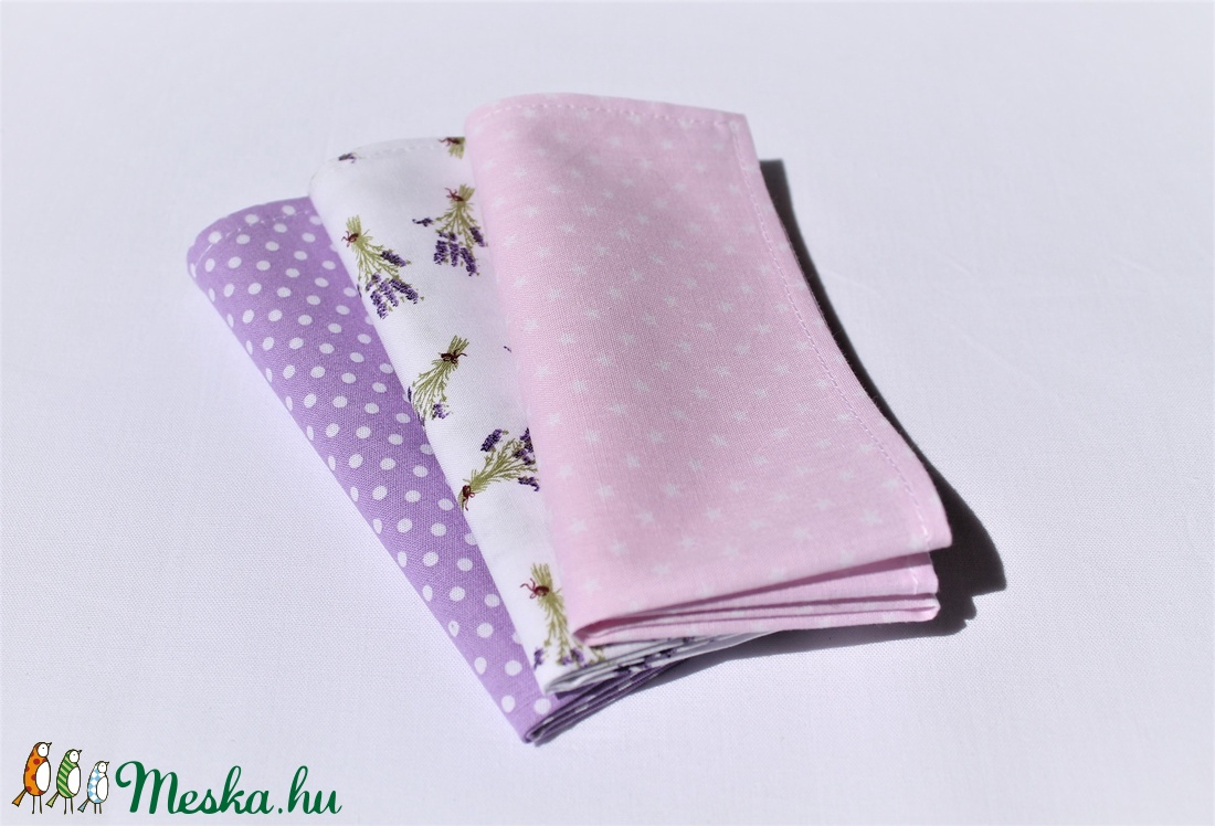 3 db textil zsebkendő egy csomagban -  - Meska.hu