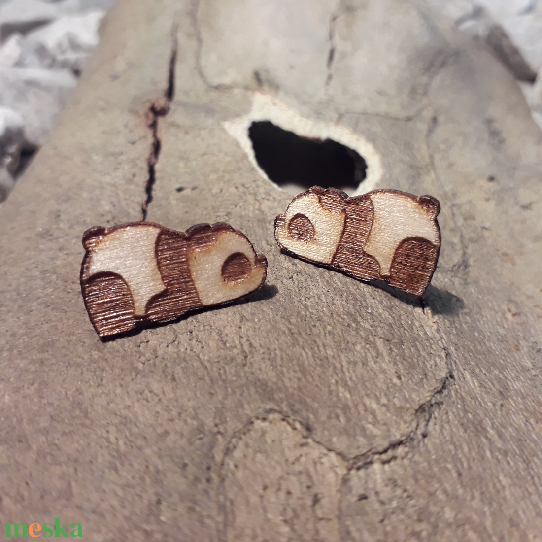 Panda fülbevaló - ékszer - fülbevaló - fülékszer - Meska.hu