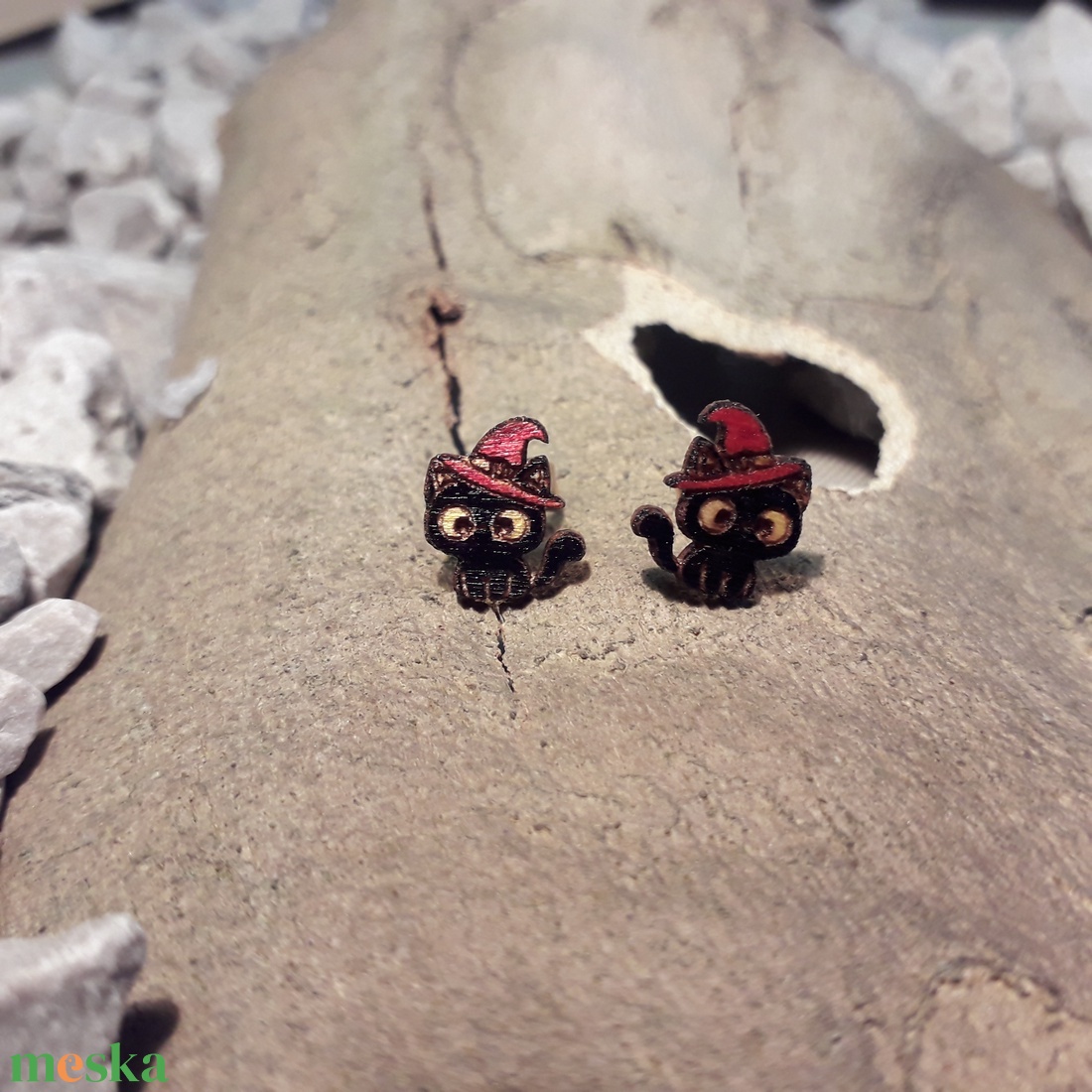 Boszorkány macska fülbevaló - ékszer - fülbevaló - fülékszer - Meska.hu