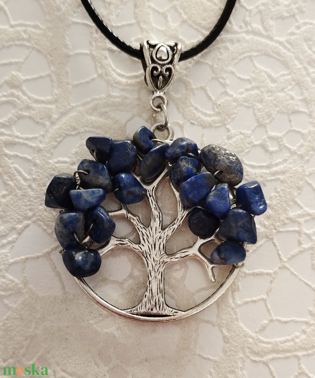 Lápisz lazuli életfás medál - ékszer - nyaklánc - medál - Meska.hu