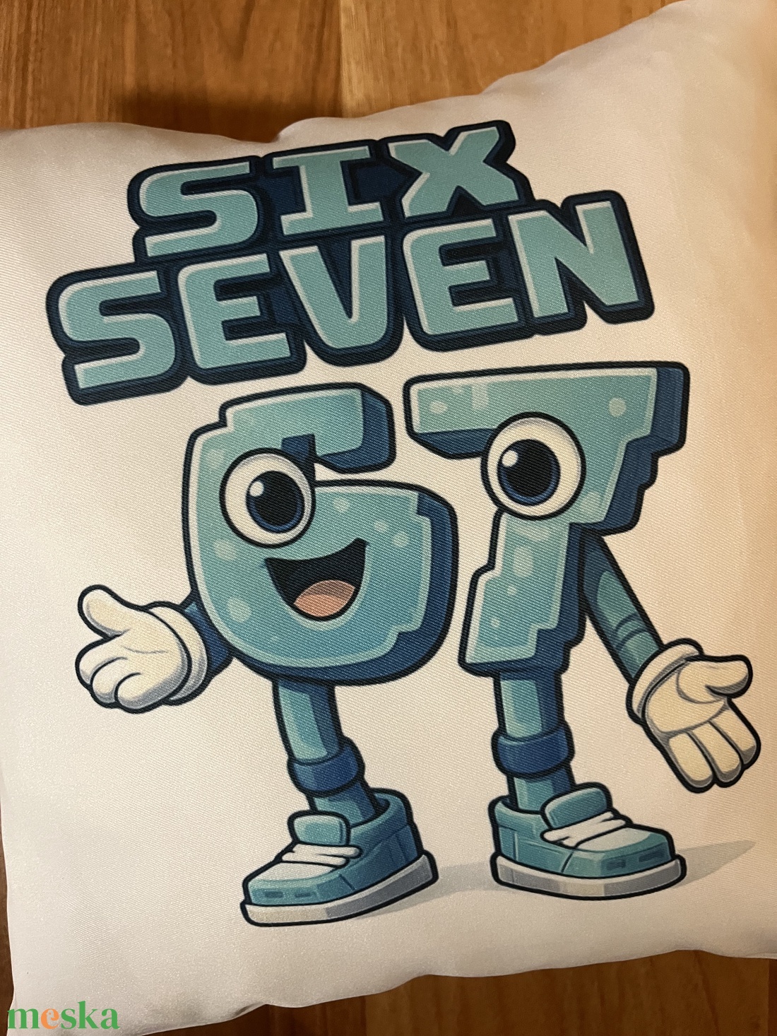 Six seven párna  - baba - mama - babaszoba dekoráció - gyerek díszpárna - Meska.hu