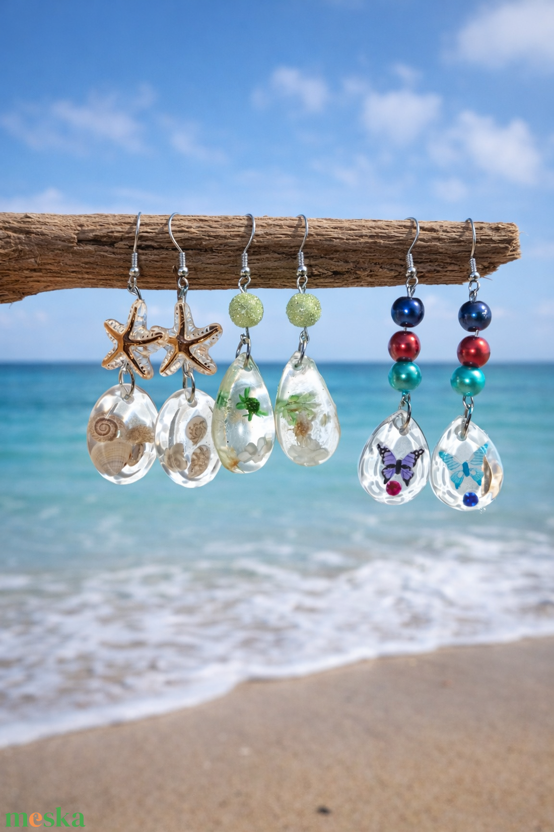 Gyanta fülbevalók - ékszer - fülbevaló - karika fülbevaló - Meska.hu