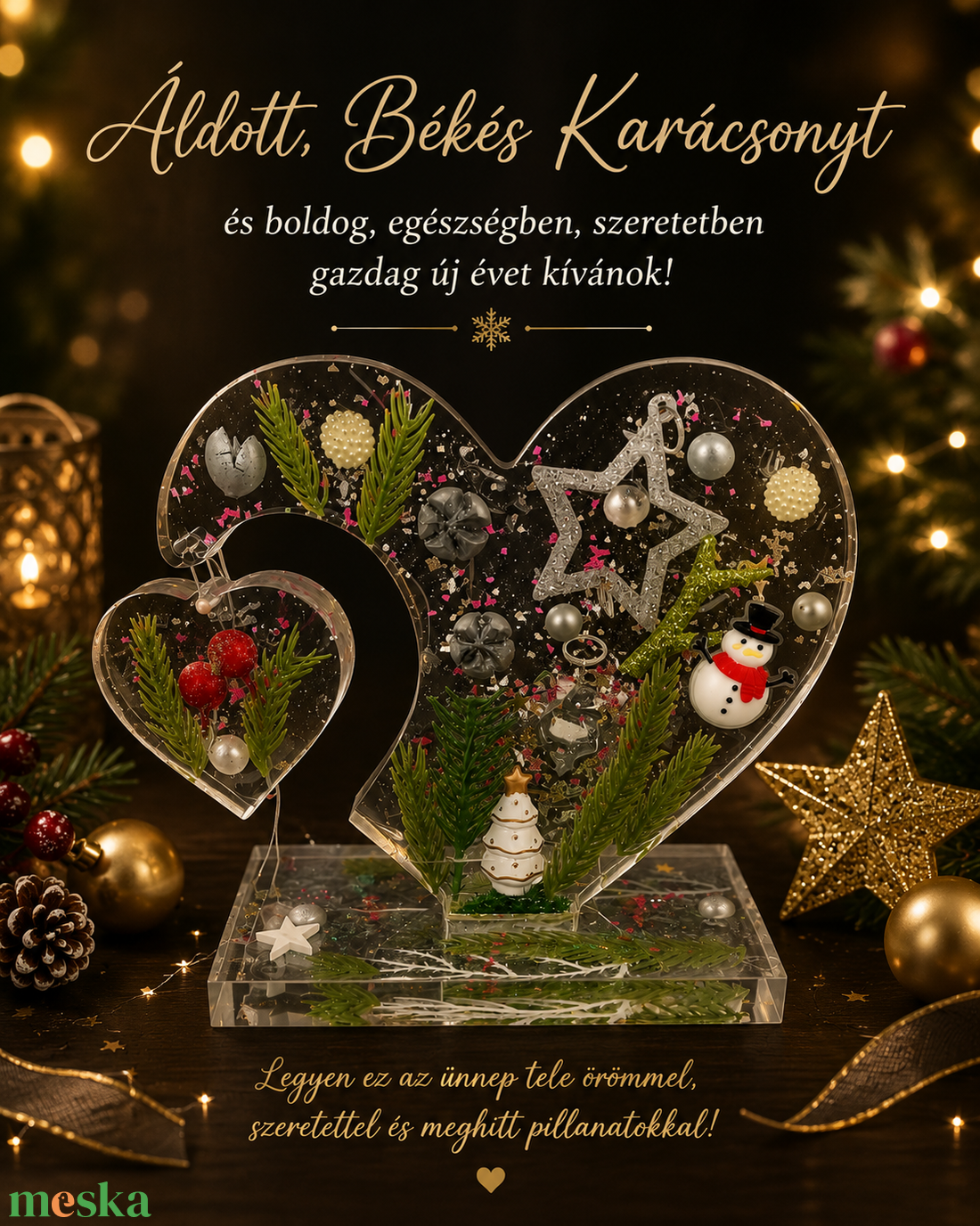 Gyanta dísz - karácsony - adventi díszek - adventi asztaldísz - Meska.hu