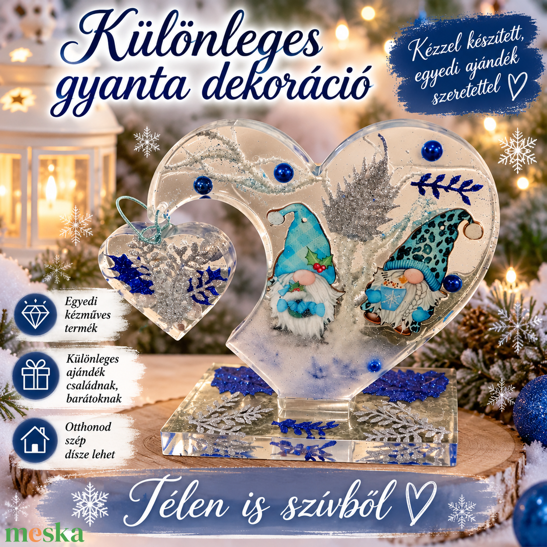Gyanta dísz - karácsony - adventi díszek - adventi asztaldísz - Meska.hu