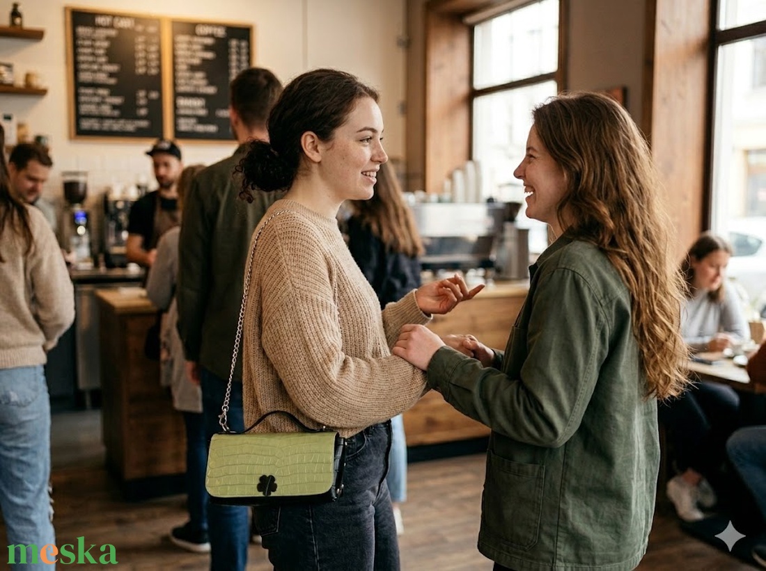 Egyedi, minimál varrással készült szegecselt bőr táska � Industrial Pistachio - táska & tok - kézitáska & válltáska - válltáska - Meska.hu