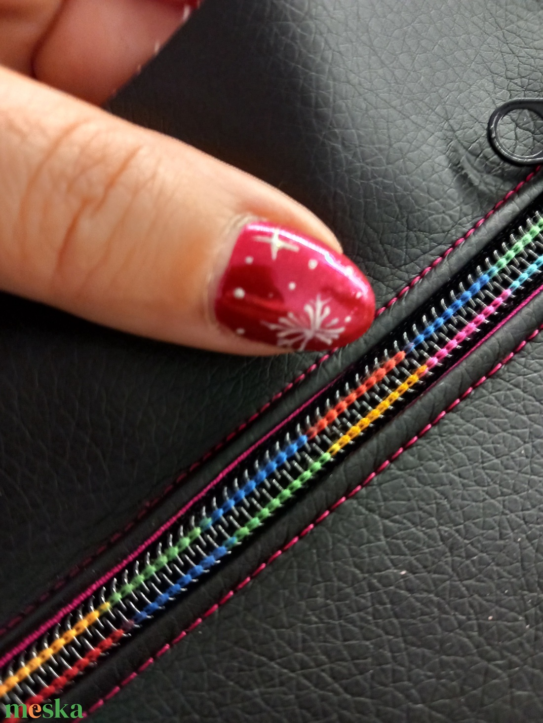 Flowers Flow hátizsák  fekete - táska & tok - hátizsák - hátizsák - Meska.hu