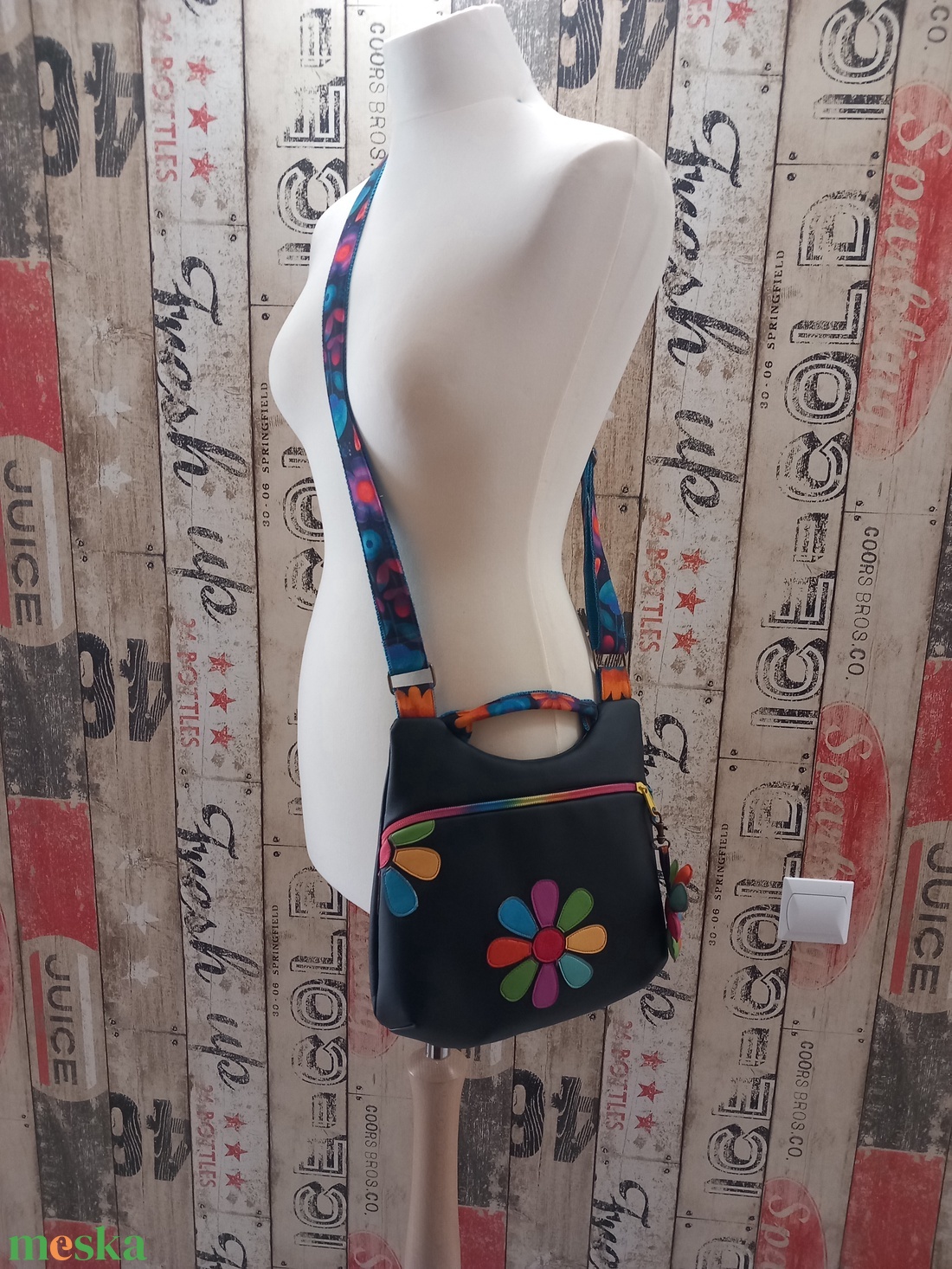 Miniflower crossby Táska  - táska & tok - hátizsák - hátizsák - Meska.hu