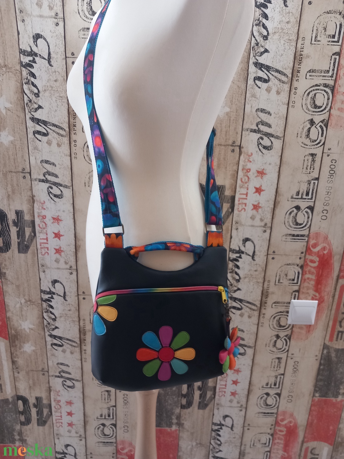 Miniflower crossby Táska  - táska & tok - hátizsák - hátizsák - Meska.hu