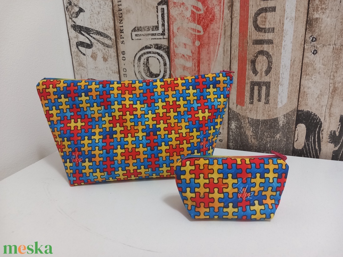 Puzzle mintás Autizmus tudatosság  neszer és kulcstarto - táska & tok - hátizsák - hátizsák - Meska.hu