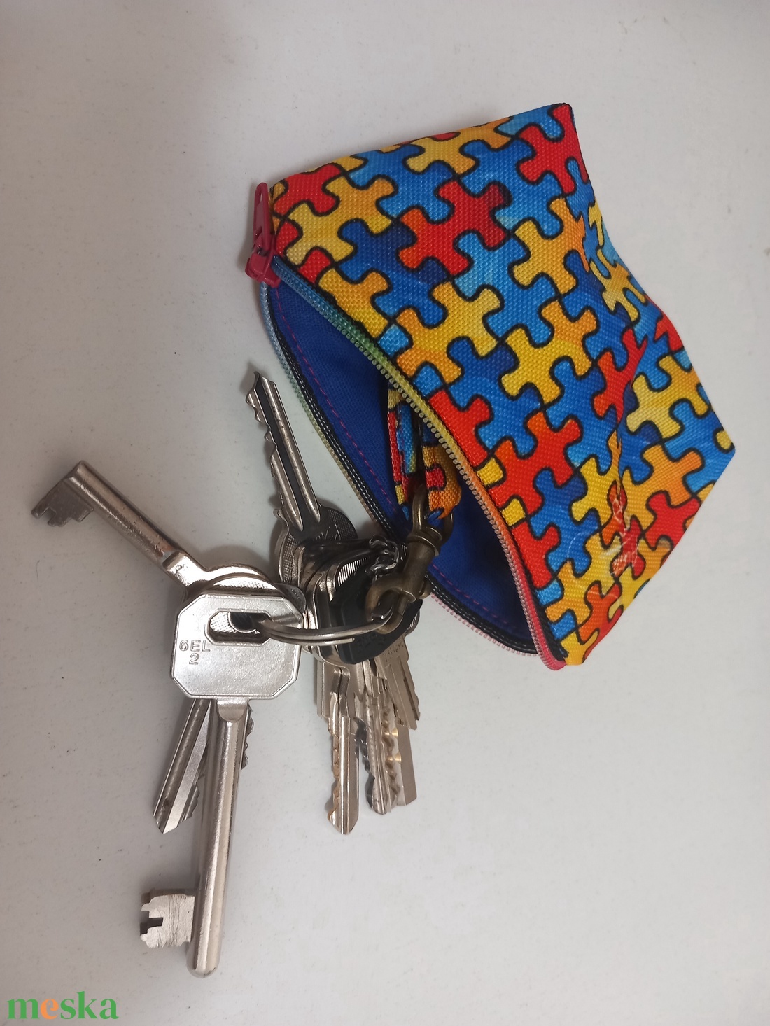 Puzzle mintás Autizmus tudatosság  neszer és kulcstarto - táska & tok - hátizsák - hátizsák - Meska.hu