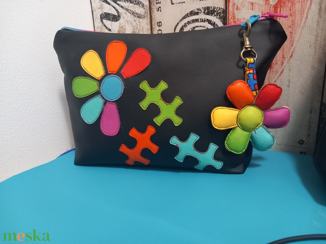 Puzzle mintás Autizmus tudatosság  neszeszer Textilbőr  - táska & tok - hátizsák - hátizsák - Meska.hu