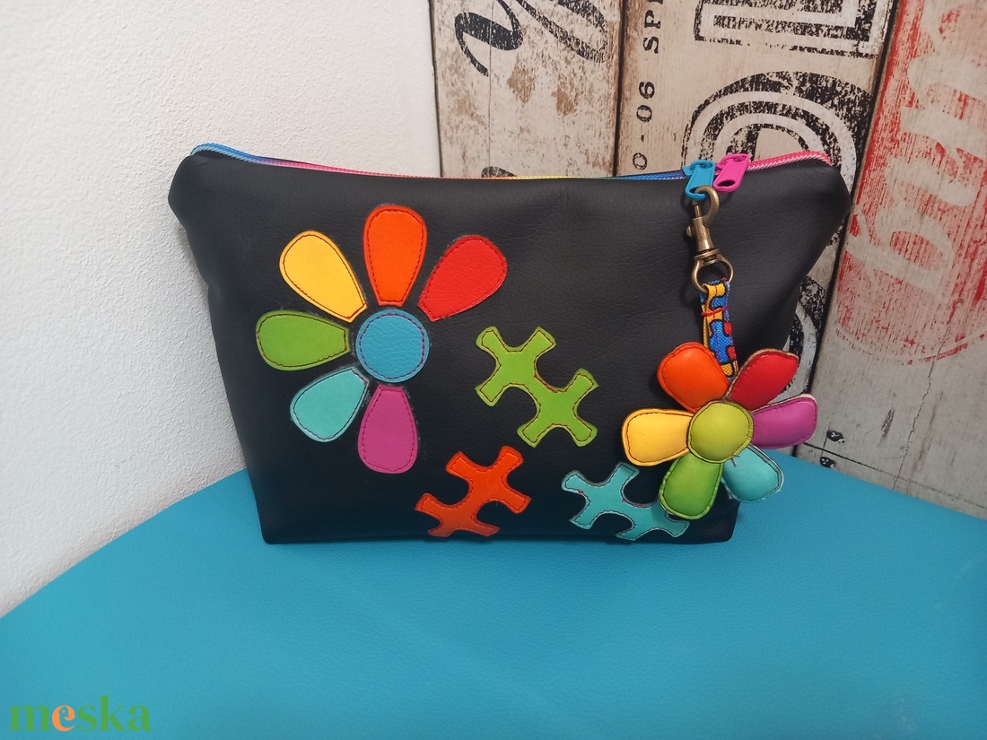 Puzzle mintás Autizmus tudatosság  neszeszer Textilbőr  - táska & tok - hátizsák - hátizsák - Meska.hu