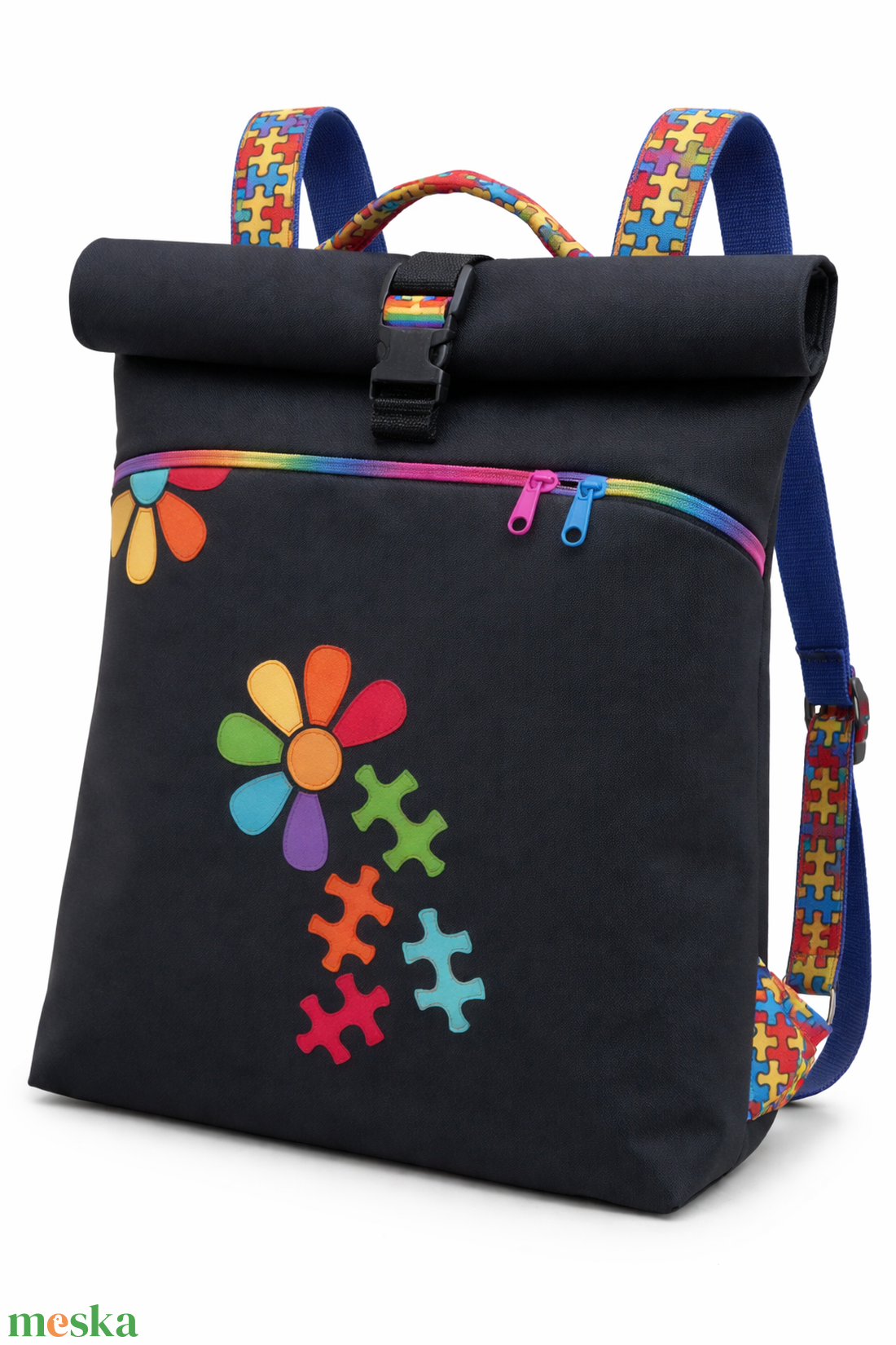 Autizmus tudatosság rollup táska  - táska & tok - hátizsák - hátizsák - Meska.hu