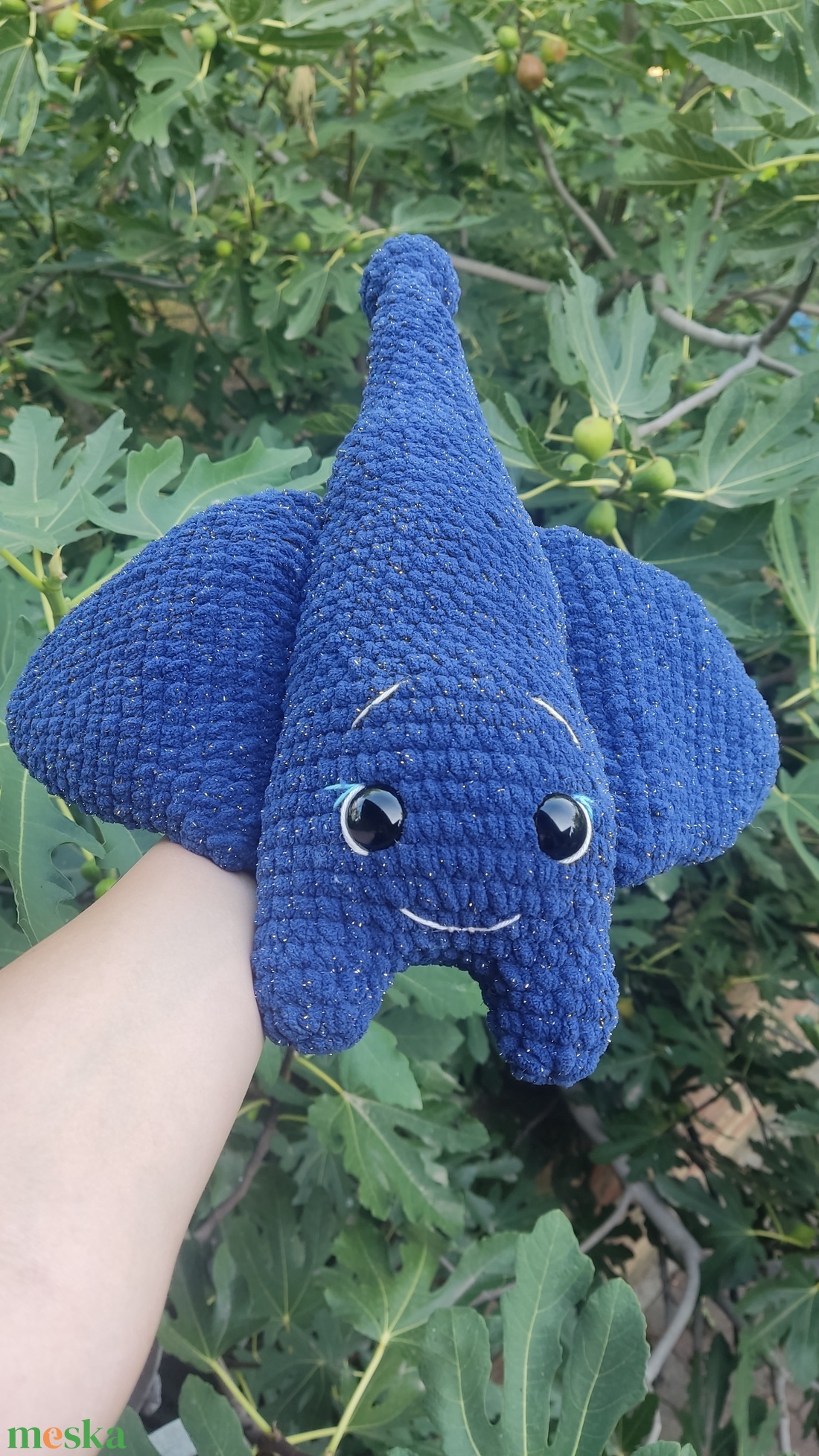 Amigurumi rája (CSILLOGÓS) - játék & sport - plüssállat & játékfigura - hal - Meska.hu
