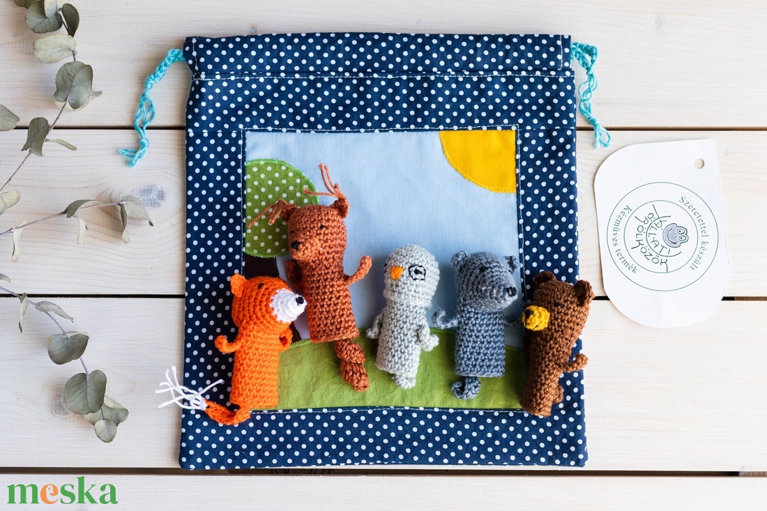 Ujjbáb készlet, Élet az erdőben, horgolt - játék & sport - bábok - ujjbáb - Meska.hu