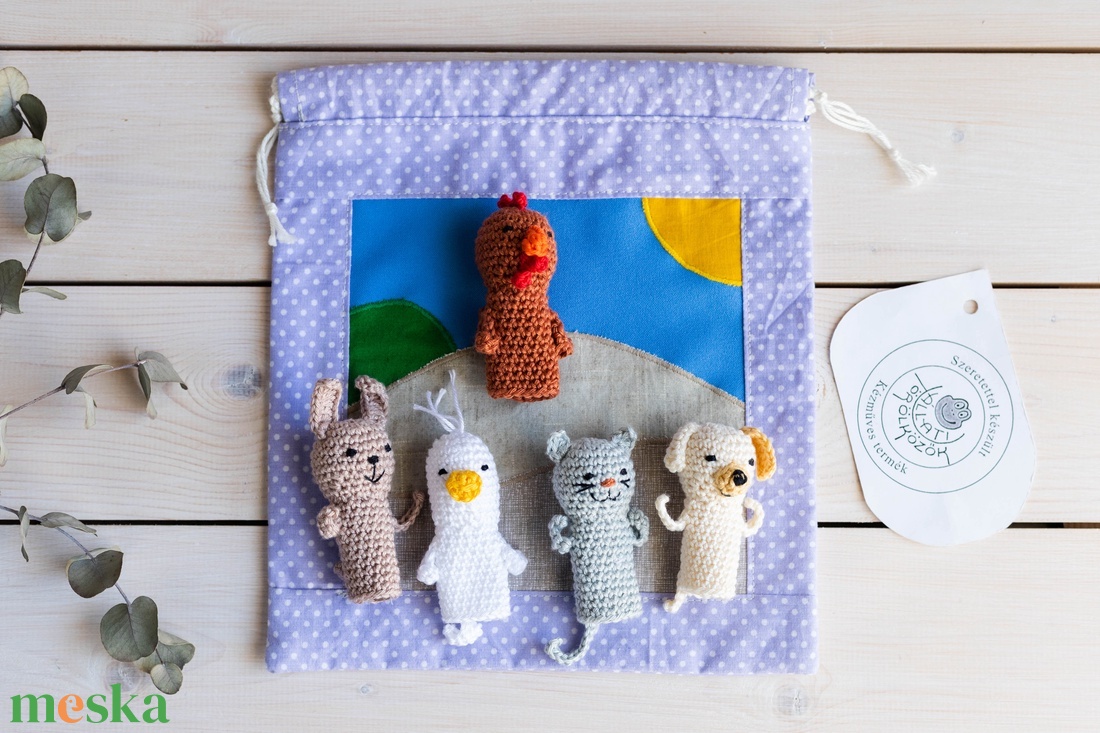 Ujjbáb készlet, Élet a tanyán, horgolt - játék & sport - bábok - ujjbáb - Meska.hu