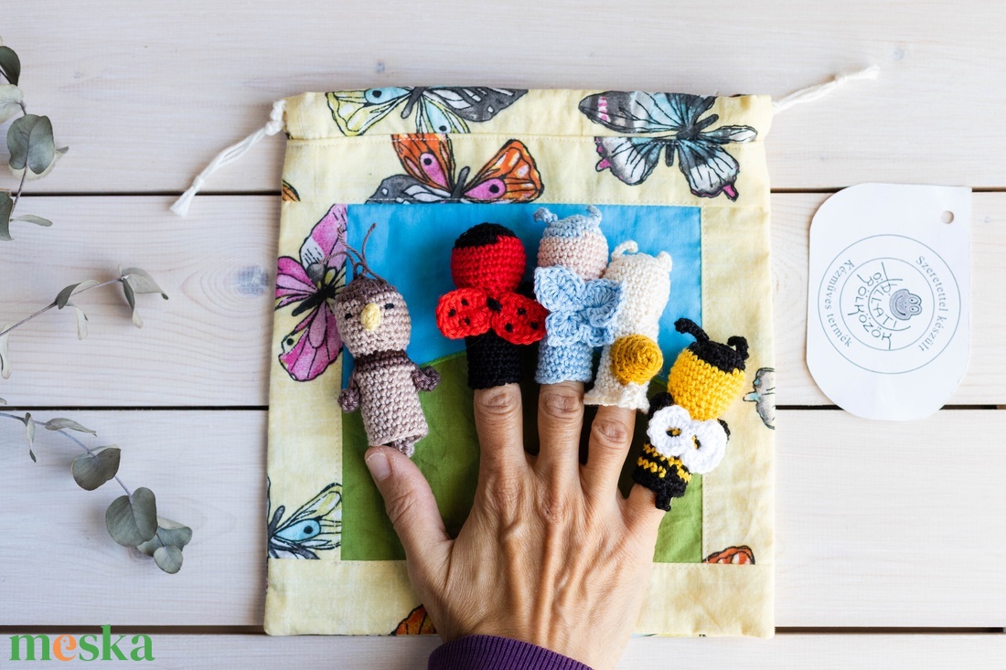 Ujjbáb készlet, Apró állatok, horgolt - játék & sport - bábok - ujjbáb - Meska.hu