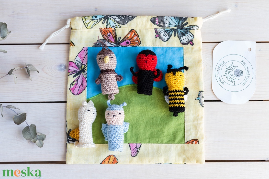 Ujjbáb készlet, Apró állatok, horgolt - játék & sport - bábok - ujjbáb - Meska.hu