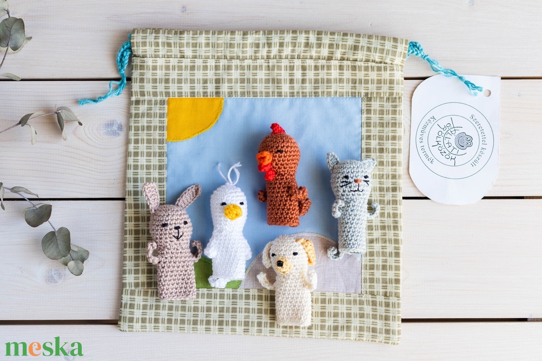 Ujjbáb készlet, Élet a tanyán, horgolt - játék & sport - bábok - ujjbáb - Meska.hu