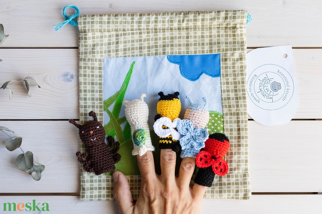 Ujjbáb készlet, Apró állatok, horgolt - játék & sport - bábok - ujjbáb - Meska.hu