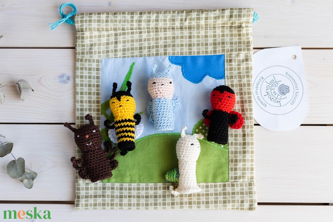 Ujjbáb készlet, Apró állatok, horgolt - játék & sport - bábok - ujjbáb - Meska.hu